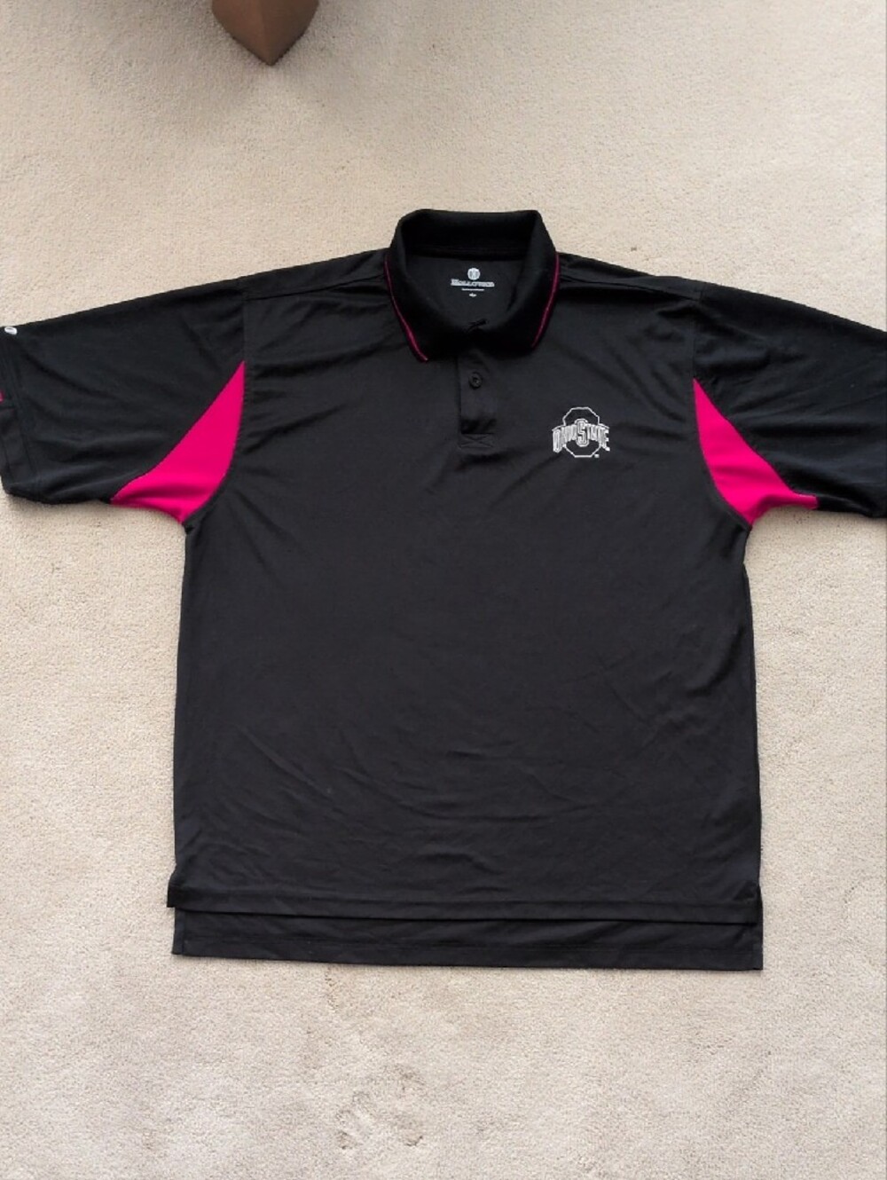 Holloway Men's Ohio State Logo Black With RedPolo Shirt
